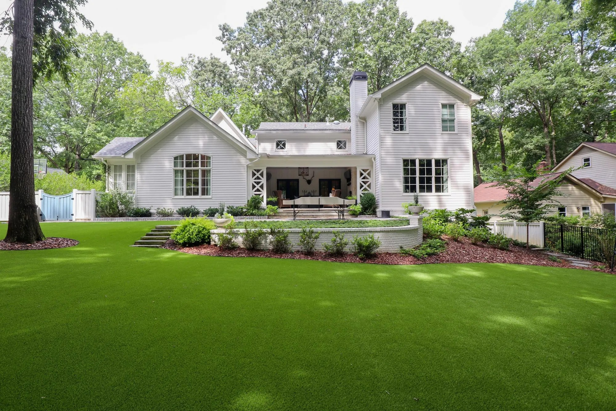 Beautiful residential artificial turf installation